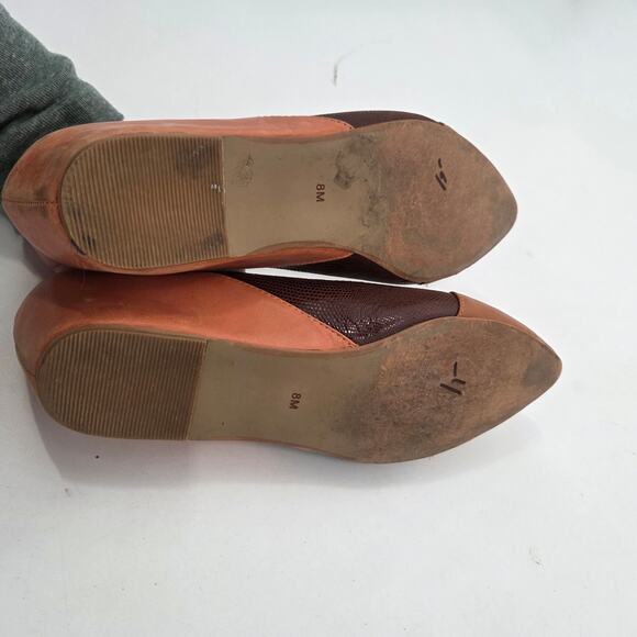 Jeffrey Campbell women SZ 8M Bloc Leather Brown Pointed Toe Hidden Heel Shoe - Picture 6 of 7